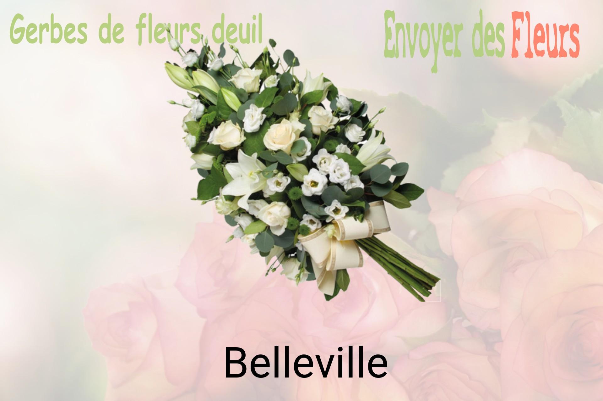 Gerbe de fleurs de deuil livrée à Belleville
